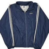 Adidas Striped Track Jacket - 2XL Blue Nylon