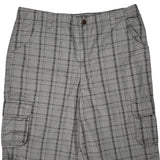 Dickies Checked Cargo Shorts - 38W 10L Grey Cotton