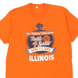 Single Stitch 1980s Fighting Illinois.  Screen Stars College T-Shirt - Large Orange Cotton