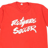 Single Stitch 1980s Rutgers Soccer.  Adidas Graphic T-Shirt - Large Red Cotton
