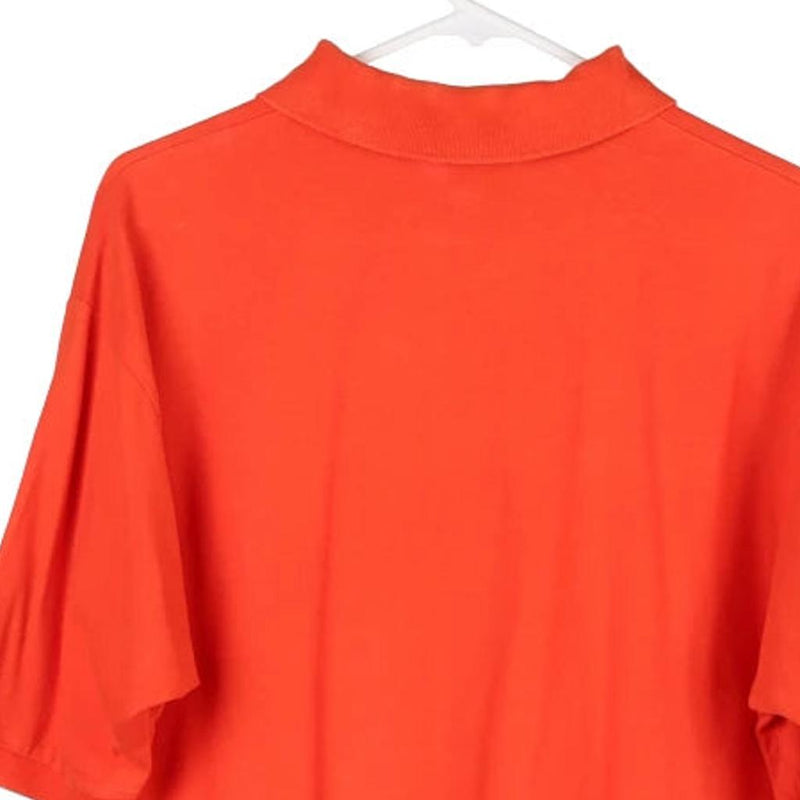 Asics Polo Shirt - Large Orange Cotton Blend