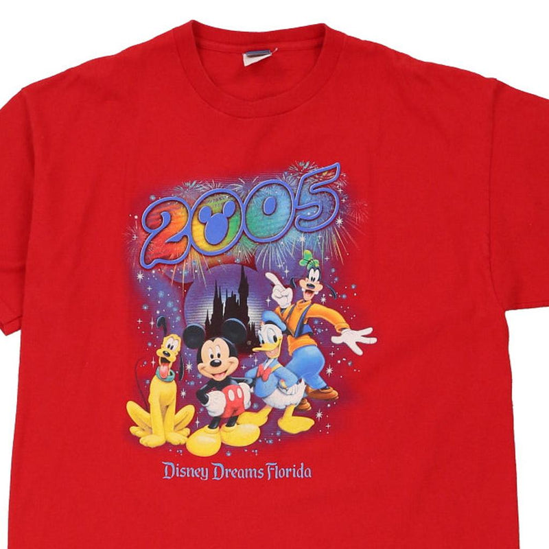 Vintage red 2005 Disney T-Shirt - mens x-large