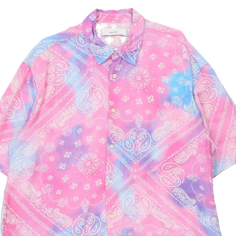 Vintage pink Bershka Patterned Shirt - mens large