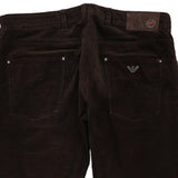 Armani Jeans Trousers - 34W UK 14 Brown Cotton Blend