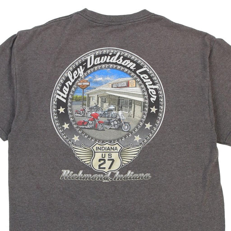 Vintage grey Richmond, Indiana Harley Davidson T-Shirt - mens x-large