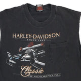 Vintage black Chelston, SC Harley Davidson Vest - mens large