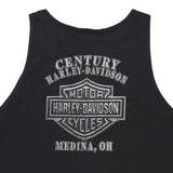 Vintage black Madina, Ohio Harley Davidson Vest - mens large