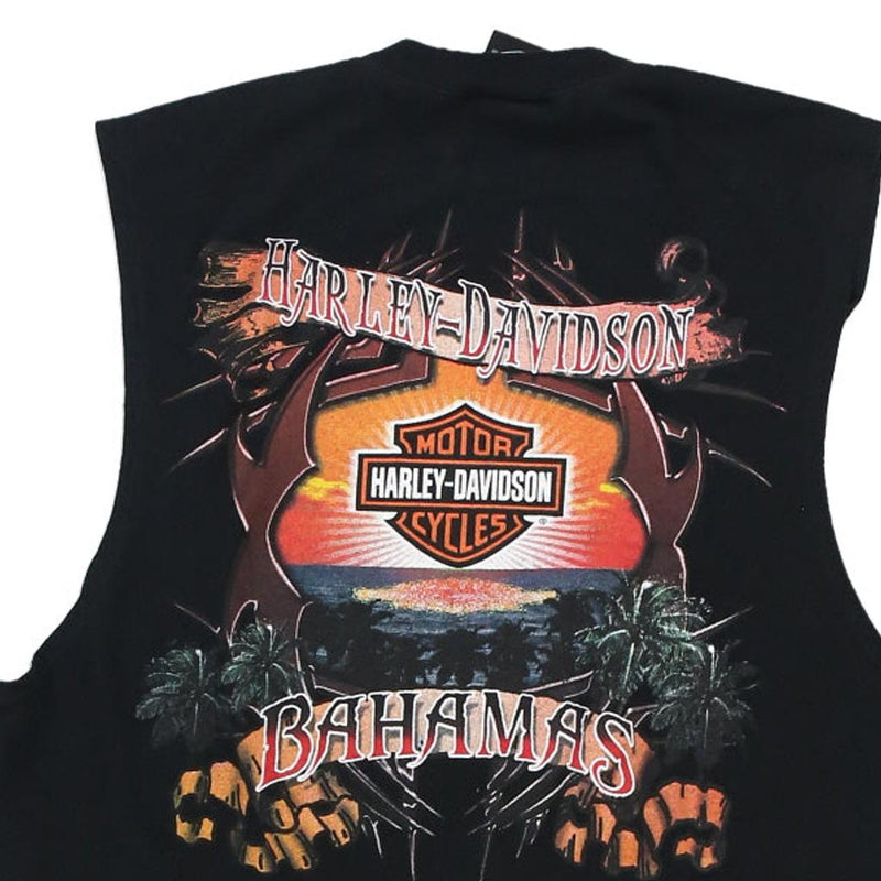 Vintage black Bahamas Harley Davidson Vest - mens large