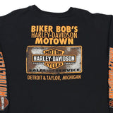 Vintage black Detroit and Taylor, Michigan Harley Davidson Long Sleeve T-Shirt - womens x-large