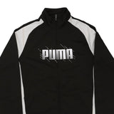 Age 15-16 Puma Spellout Track Jacket - XL Black Cotton Blend