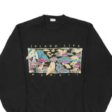 Island Life Hawaii Crazy Shirt Graphic Sweatshirt - Large Black Cotton Blend