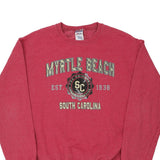 Myrtle Beach South Carolina Jerzees Graphic Sweatshirt - Small Pink Cotton Blend
