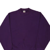 Made in USA Blank Munsing Wear Sweatshirt - Large Purple Cotton Blend