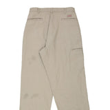 Dickies Double Knee Trousers - 33W 30L Beige Polyester Blend