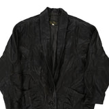 1980s Unbranded Leather Jacket - Medium Black Leather
