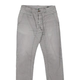 Benetton Slim Trousers - 34W 33L Grey Cotton