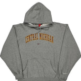 Vintage Nike College Hoodie - 2XL Grey Cotton