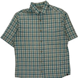 Woolrich Checked Short Sleeve Shirt - Medium Blue Cotton