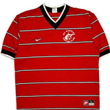 Vintage Wv Rowdies Soccer Club Nike Striped Football Shirt - Large Red Polyester