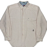 Tommy Hilfiger Checked Shirt - XL Cream Cotton