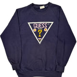 Vintage Guess Sweatshirt - Medium Navy Cotton