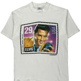 Vintage Elvis Presley Stamp Design Cal Cru Graphic T-Shirt - XL White Cotton