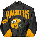 Vintage Green Bay Packers Carl Banks Nfl Leather Jacket - Small Black Leather