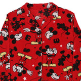 Age 12-14 Mickey Mouse Pyjama Top Disney Cartoon Fleece - Large Red Polyester