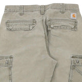 Relaxed Fit. Carhartt Cargo Trousers - 34W 25L Beige Cotton