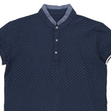 Unbranded Polka Dot Polo Shirt - Large Blue Cotton