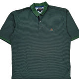 Vintage Tommy Hilfiger Striped Polo Shirt - XL Green Cotton