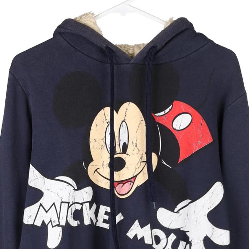 Age 13-14 Mickey Mouse Disney Graphic Hoodie - Large Navy Cotton Blend