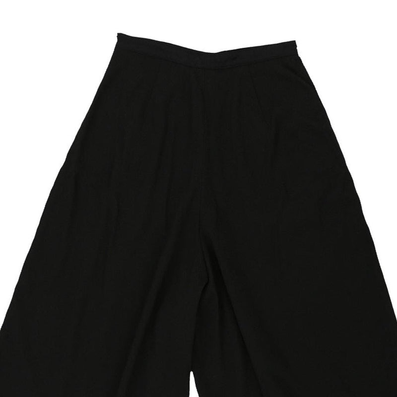 Armani Jeans Wide Leg Shorts - 28W UK 10 Black Polyester Blend