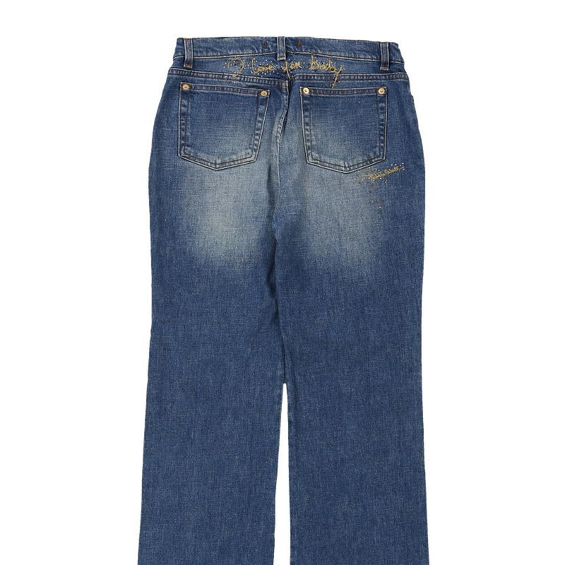 Roberto Cavalli Wide Leg Jeans - 31W UK 14 Blue Cotton