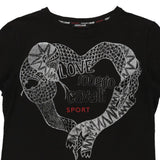 Roberto Cavalli Sport Graphic T-Shirt - Medium Black Cotton
