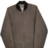 Vintage Carhartt Striped Bomber Jacket - XS Brown Cotton