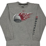 Vintage Nike Graphic Long Sleeve T-Shirt - XL Grey Cotton