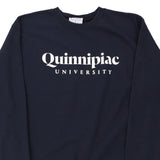 Quinnipiac University Champion Spellout Sweatshirt - Medium Black Cotton Blend
