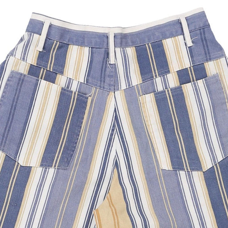 Razz Striped Shorts - 28W UK 10 Blue Cotton