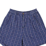 White Stag Checked Shorts - 28W UK 10 Blue Cotton