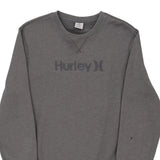 Hurley Spellout Sweatshirt - Medium Grey Cotton Blend