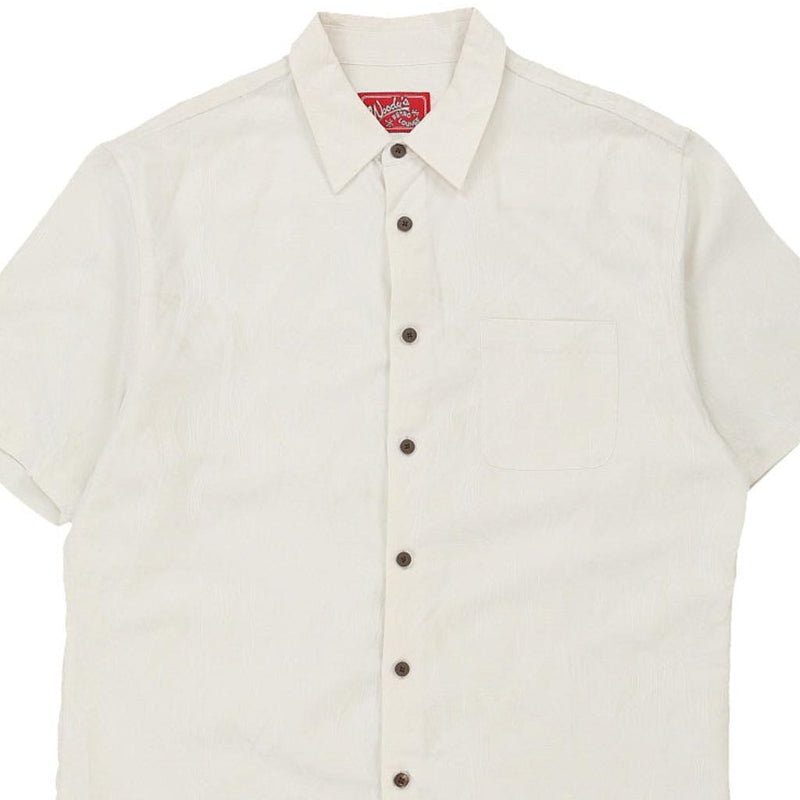 Vintage white Woodys Retro Lounge Patterned Shirt - mens x-large