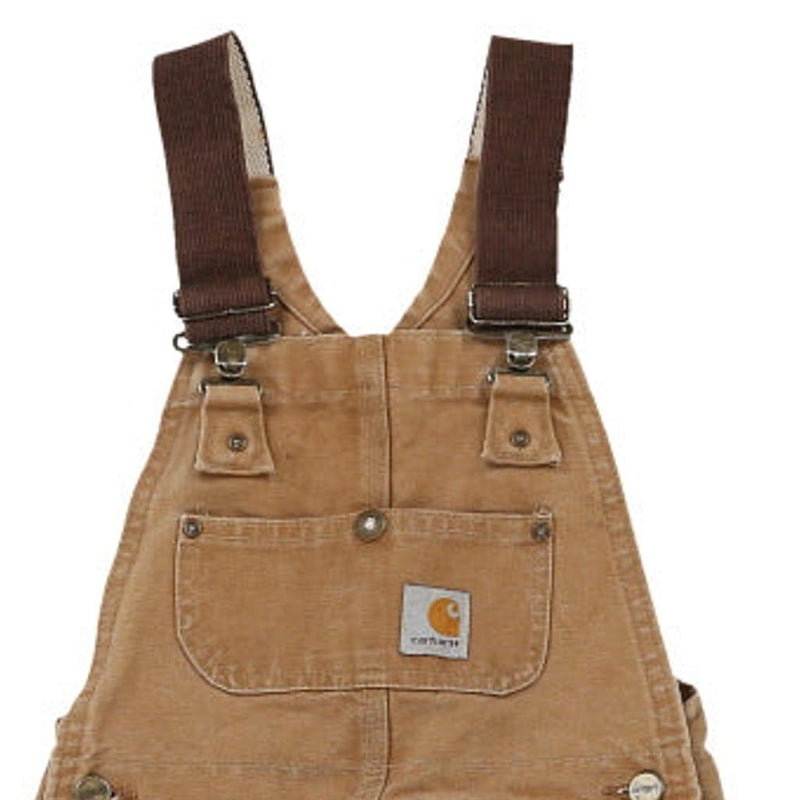 Age 12 Carhartt Double Knee Dungarees - 24W 17L Brown Polyester