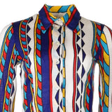 1970s Creazioni Patterned Shirt - Medium Multicoloured Polyester