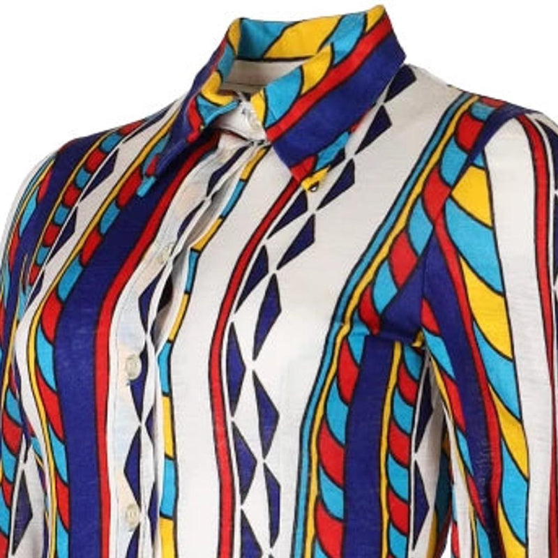 1970s Creazioni Patterned Shirt - Medium Multicoloured Polyester