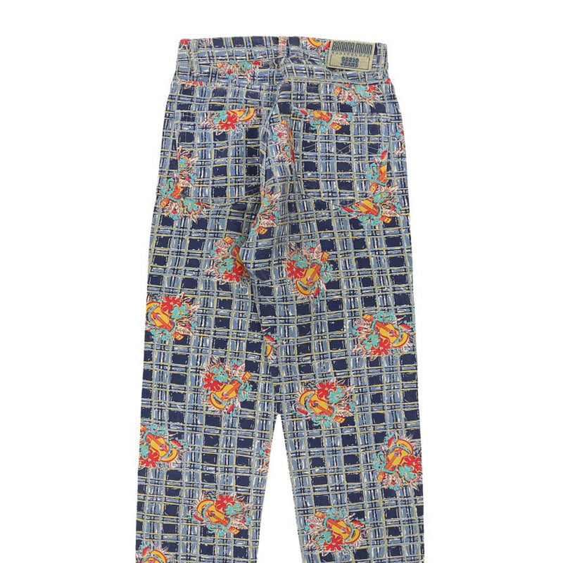Banana Moon Checked Trousers - 28W UK 10 Blue Cotton