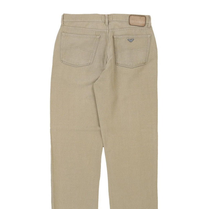 Armani Jeans Trousers - 34W 35L Beige Cotton Blend