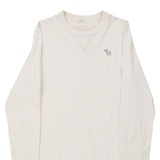 Abercrombie & Fitch Long Sleeve T-Shirt - Medium Cream Cotton