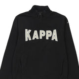 Kappa Spellout 1/4 Zip - Medium Black Cotton Blend