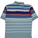 Vintage Coogi Striped Polo Shirt - XL Blue Cotton